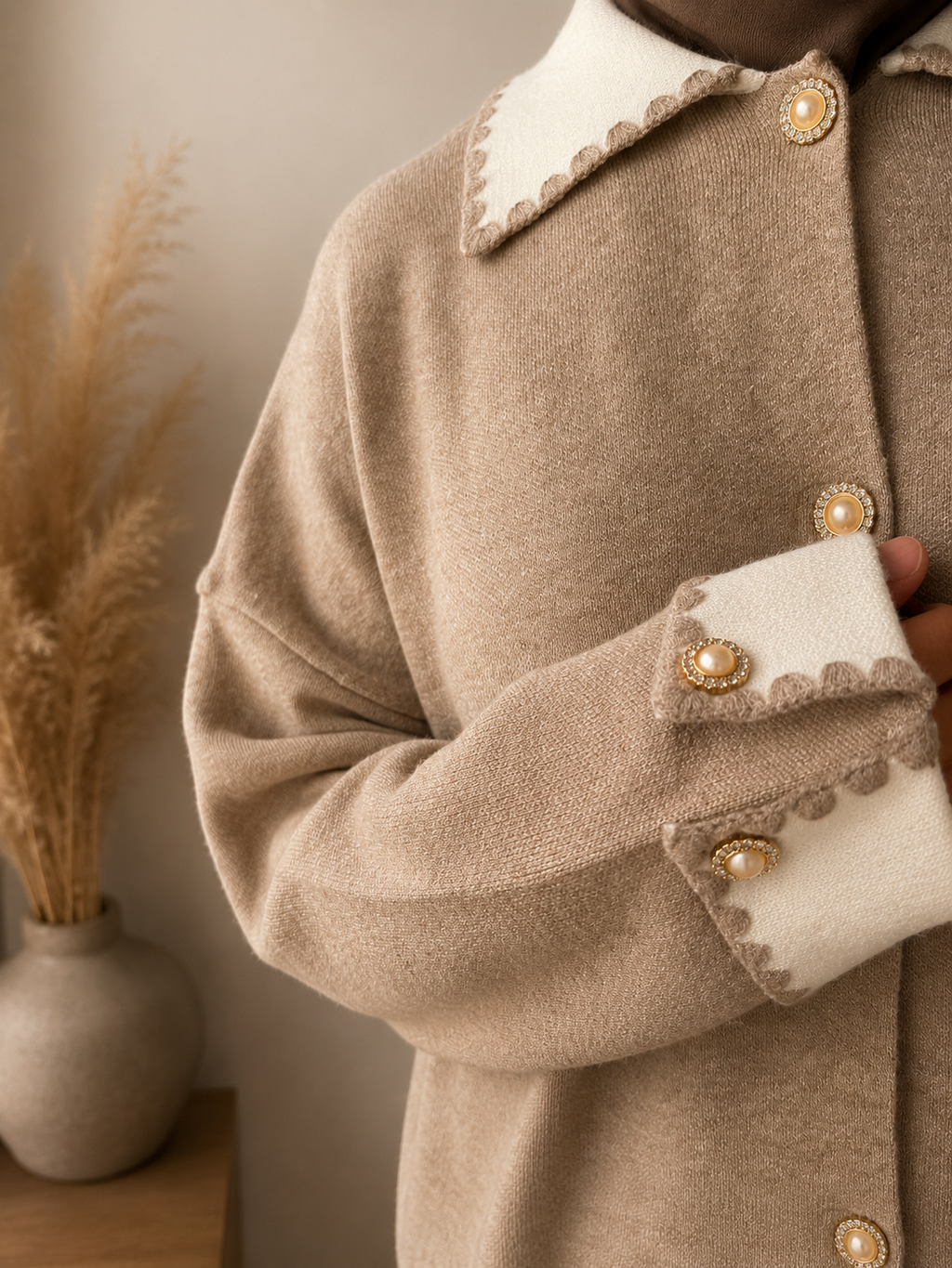 Camille twinset - taupe