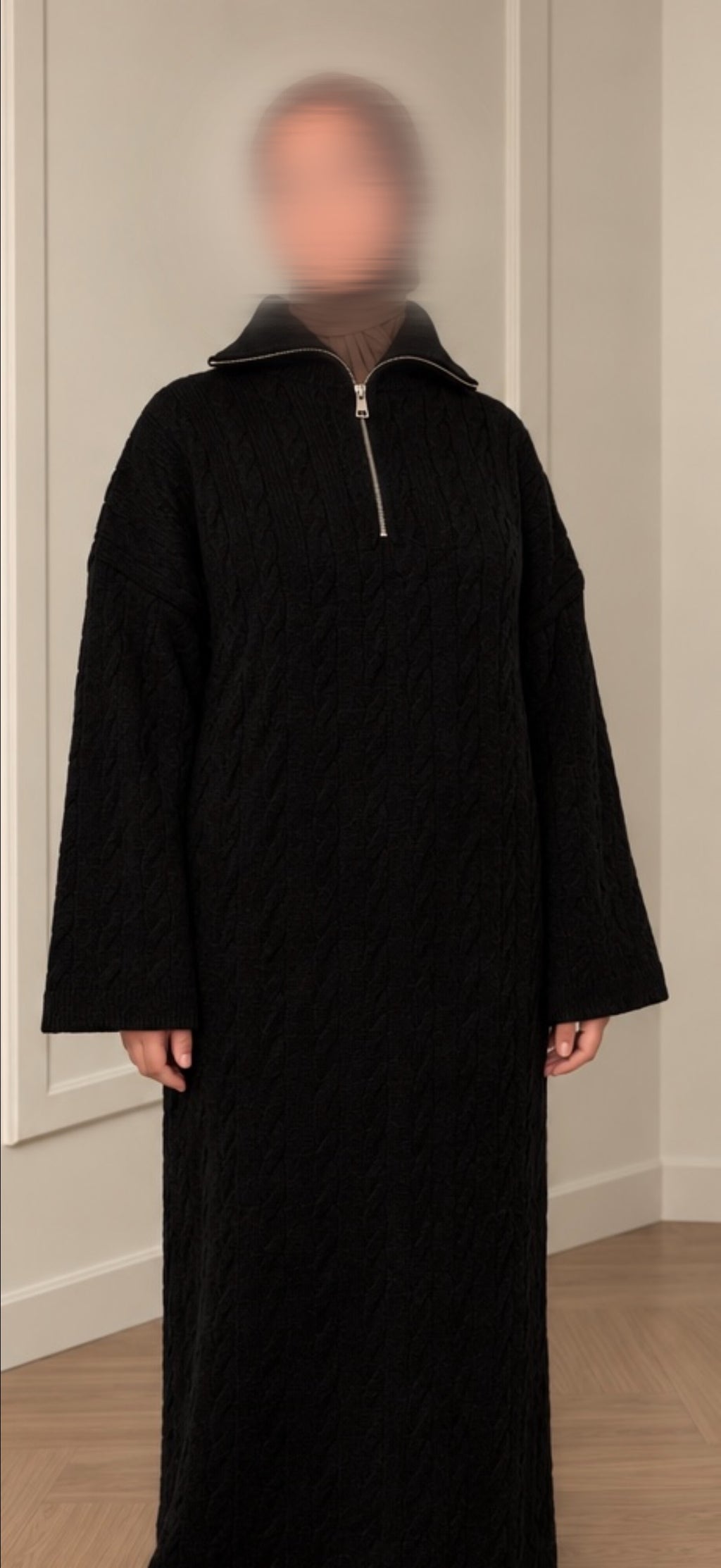 Cozy knit dress - Black
