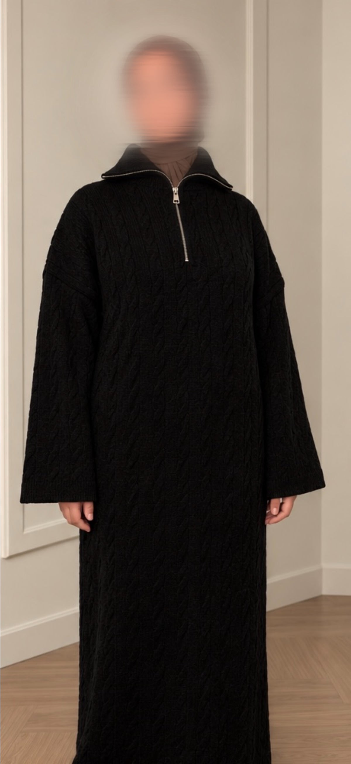 Cozy knit dress - Black