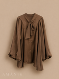 Mocha elegance blouse