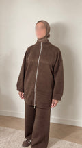 Cloud knit twinset - Brown