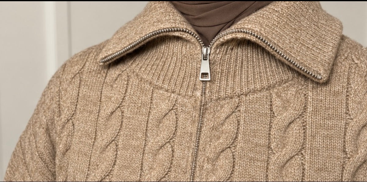 Cozy knit dress - Taupe