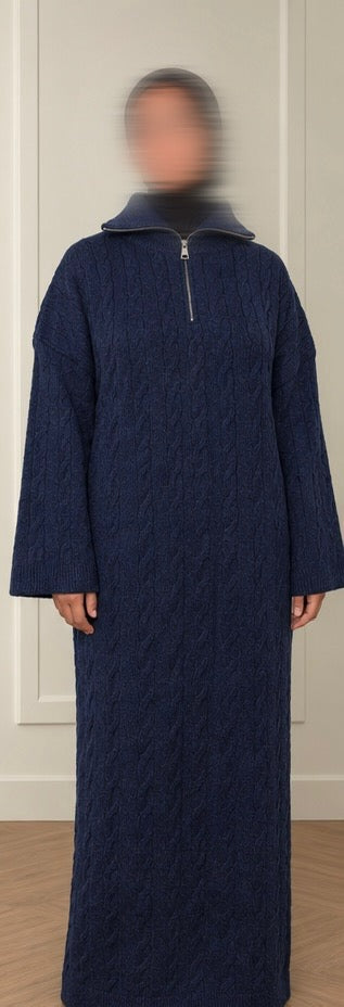 Cozy knit dress - Blue