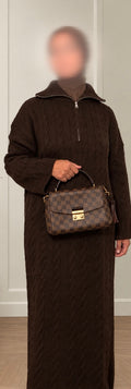 Cozy knit dress - Brown
