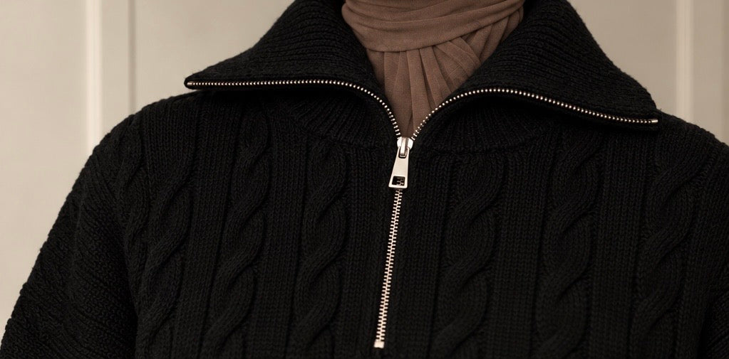 Cozy knit dress - Black