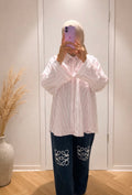 Striped blouse - Oversized Roze